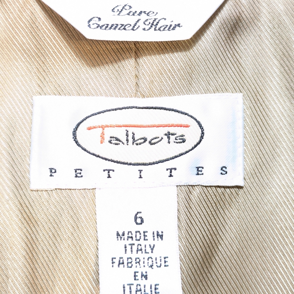 Vintage Talbot's Camel Hair Blazer Jacket Tan Neutral Soft Warm Classic 6P - Picture 5 of 10